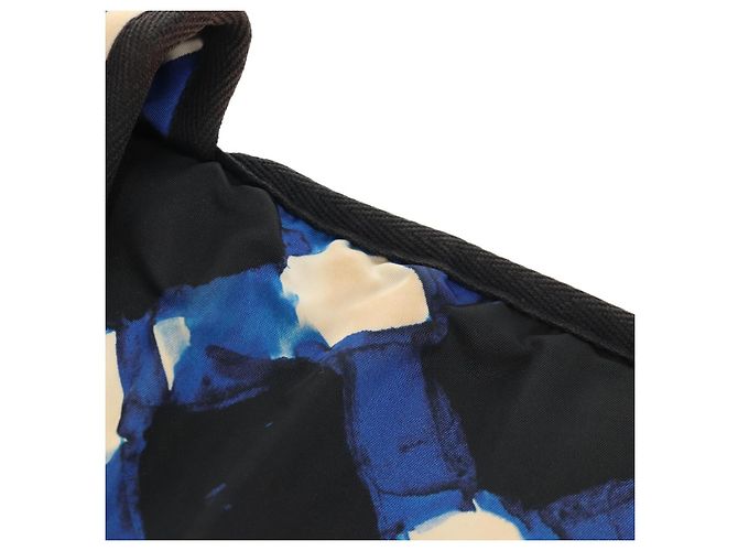 Borsa a Spalla CHANEL Nylon Blu Nero Argento CC Auth 141222V - vista 22