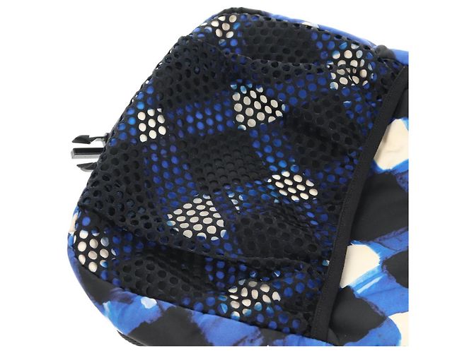 Borsa a Spalla CHANEL Nylon Blu Nero Argento CC Auth 141222V - vista 23