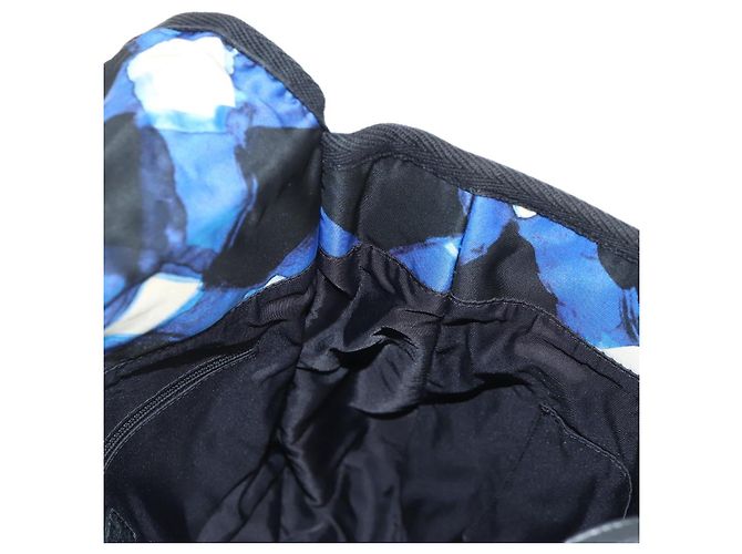 Borsa a Spalla CHANEL Nylon Blu Nero Argento CC Auth 141222V - vista 25