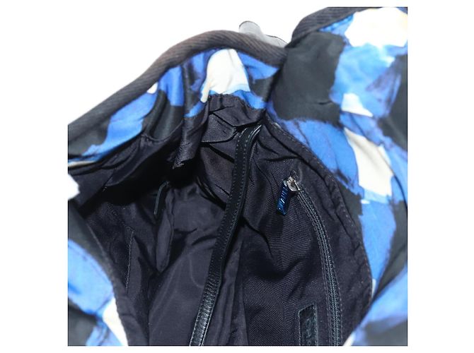 Borsa a Spalla CHANEL Nylon Blu Nero Argento CC Auth 141222V - vista 26