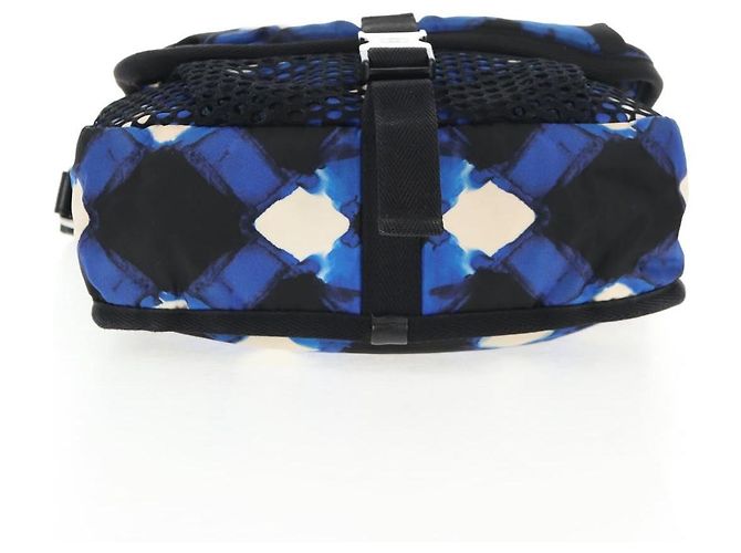 Borsa a Spalla CHANEL Nylon Blu Nero Argento CC Auth 141222V - vista 6