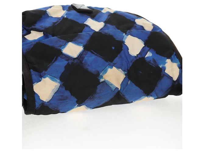 Borsa a Spalla CHANEL Nylon Blu Nero Argento CC Auth 141222V - vista 7