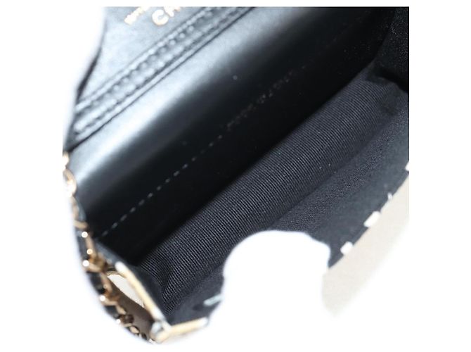 Chanel Borsa Matelassé con Catena Bandiera Scacchiera Satin Beige Oro CC Auth 145708M D'oro - vista 10