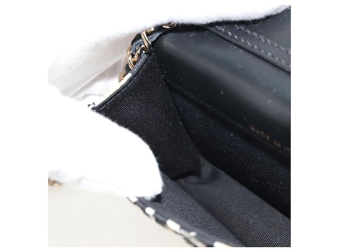 Chanel Borsa Matelassé con Catena Bandiera Scacchiera Satin Beige Oro CC Auth 145708M D'oro - vista 23