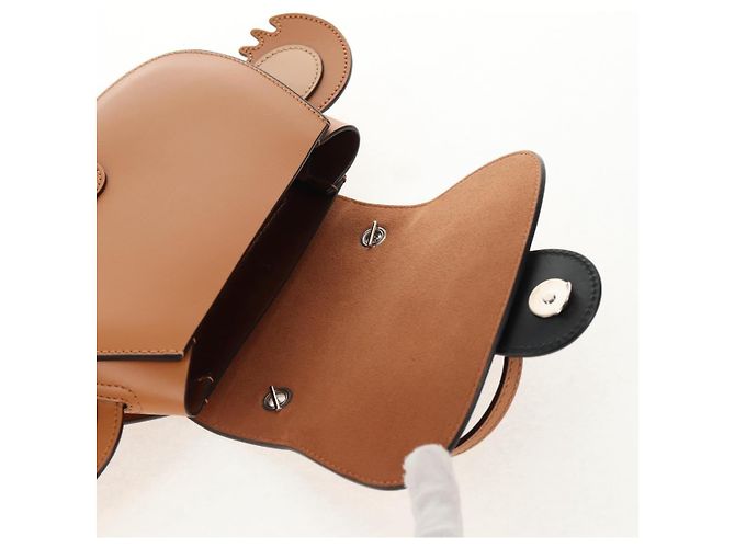 Borsa a mano per bambini GUCCI Koala in pelle marrone argento 605824 Auth 146368SAV - vista 9