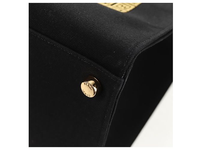 Bolso tote de lona FENDI VERSACE Collaboration 2way Negro Dorado Auth BA6912M - vista 18