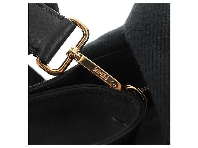 Bolso tote de lona FENDI VERSACE Collaboration 2way Negro Dorado Auth BA6912M - vista 21