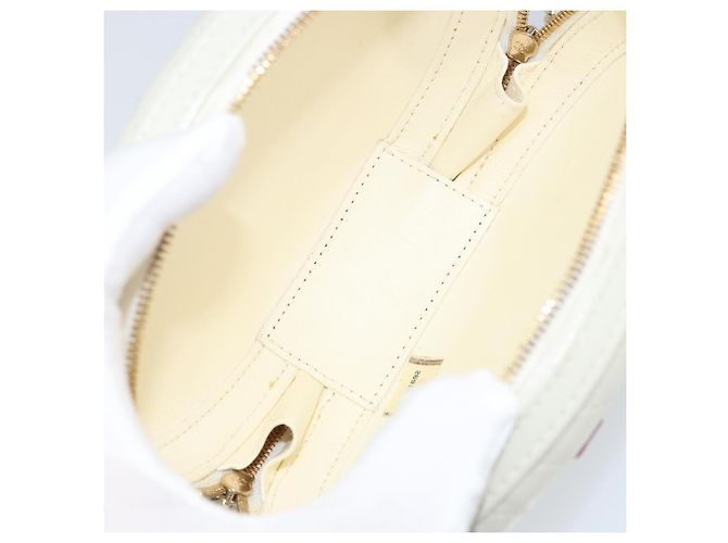CHANEL V Stitch Borsa a Spalla con Catena Pelle Bianca Oro CC Auth 144830SAV Bianco D'oro - vista 10