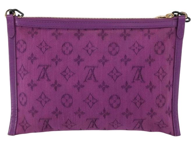 LOUIS VUITTON Borsa Messenger Piatta in Denim Monogram M44641 LV Auth 152437SAM Monogramma - vista 2