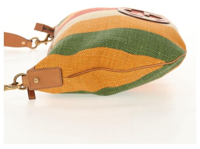GUCCI Interlocking Schultertasche aus Canvas Mehrfarbig Gold Auth 134341SAV - Ansicht 3