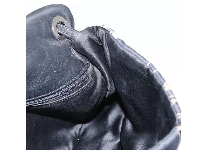 CHANEL Matelassé 25 Borsa a Spalla con Catena Satin Nero Argento CC Auth 152608V - vista 25