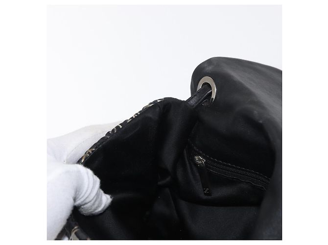 CHANEL Matelassé 25 Borsa a Spalla con Catena Satin Nero Argento CC Auth 152608V - vista 26