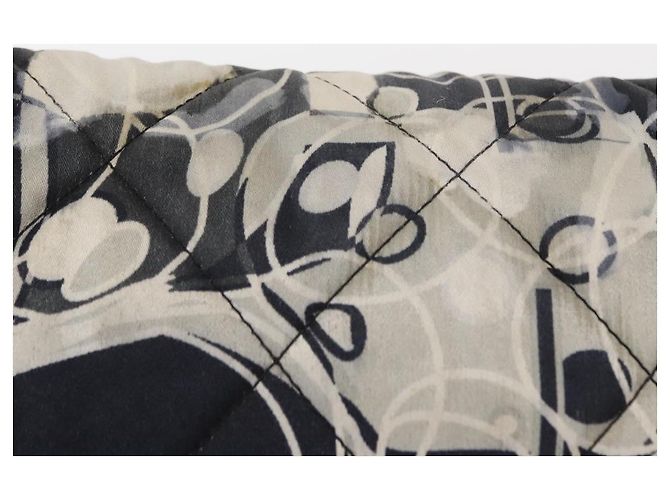 CHANEL Matelassé 25 Borsa a Spalla con Catena Satin Nero Argento CC Auth 152608V - vista 3
