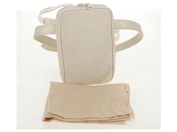 LOUIS VUITTON Borsa Laterale Utilitaria Monogram Taurillon Clemence M53256 Auth 151309M Bianco - vista 12