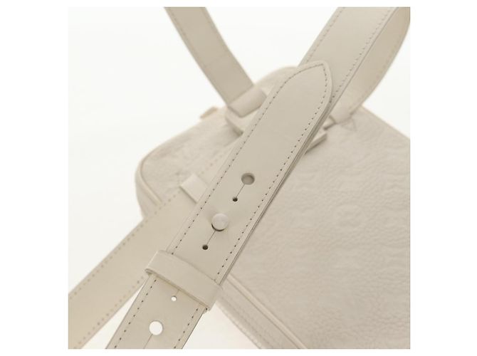 LOUIS VUITTON Borsa Laterale Utilitaria Monogram Taurillon Clemence M53256 Auth 151309M Bianco - vista 15