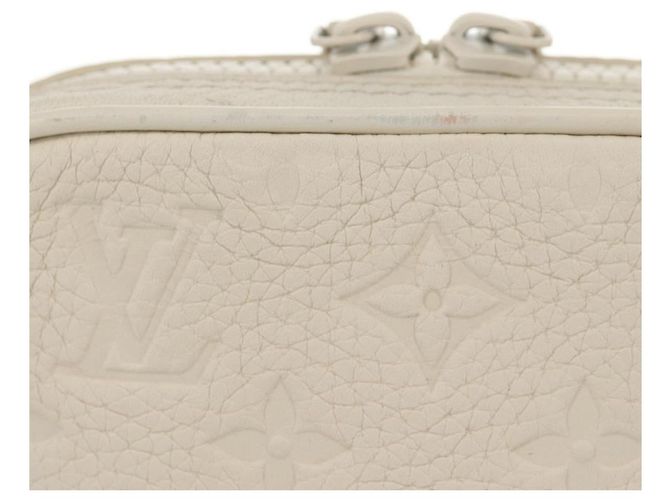 LOUIS VUITTON Borsa Laterale Utilitaria Monogram Taurillon Clemence M53256 Auth 151309M Bianco - vista 2
