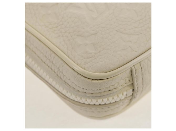 LOUIS VUITTON Borsa Laterale Utilitaria Monogram Taurillon Clemence M53256 Auth 151309M Bianco - vista 20