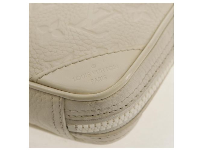 LOUIS VUITTON Borsa Laterale Utilitaria Monogram Taurillon Clemence M53256 Auth 151309M Bianco - vista 21