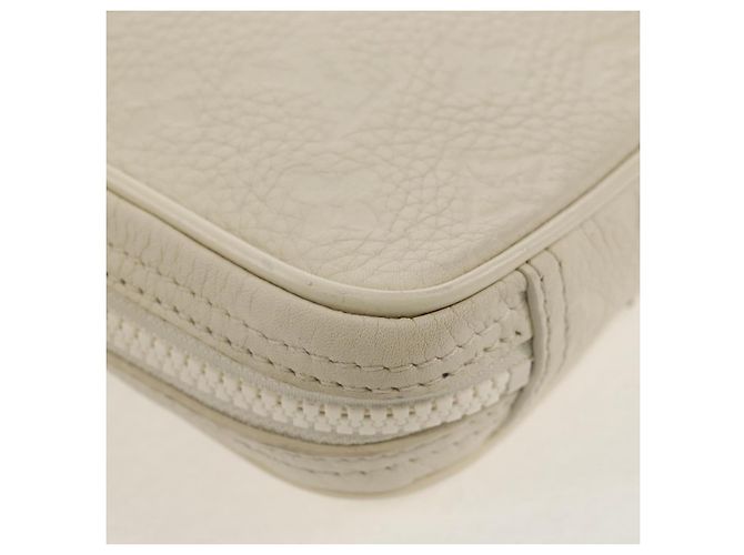 LOUIS VUITTON Borsa Laterale Utilitaria Monogram Taurillon Clemence M53256 Auth 151309M Bianco - vista 22