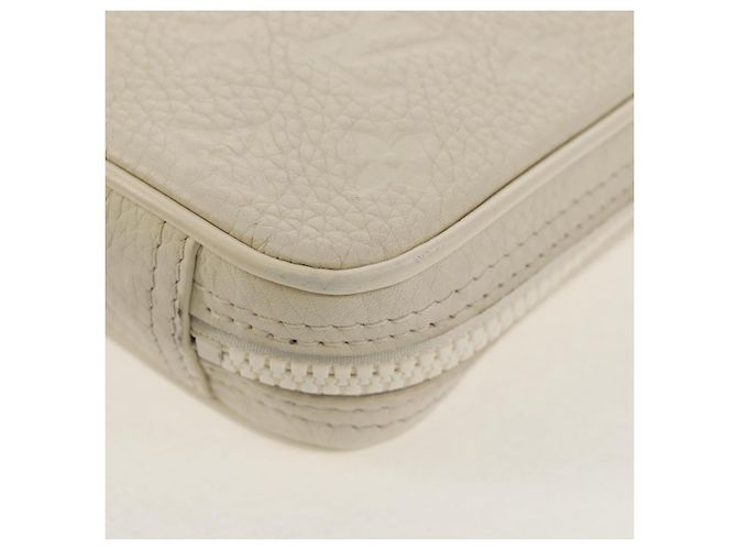 LOUIS VUITTON Borsa Laterale Utilitaria Monogram Taurillon Clemence M53256 Auth 151309M Bianco - vista 23