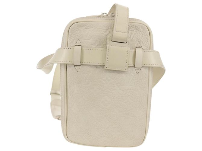 LOUIS VUITTON Borsa Laterale Utilitaria Monogram Taurillon Clemence M53256 Auth 151309M Bianco - vista 3