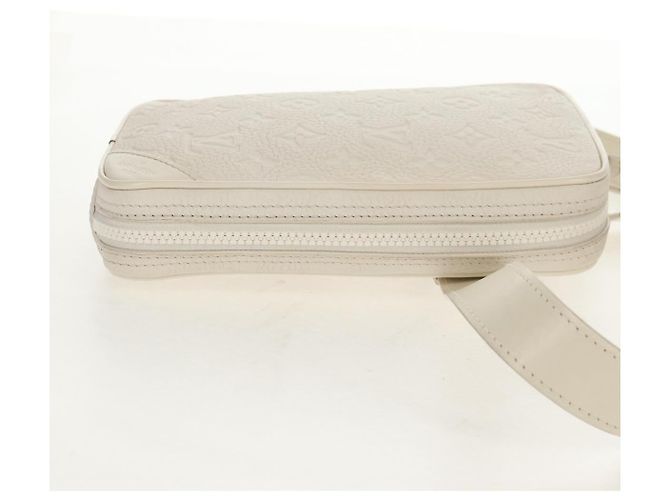 LOUIS VUITTON Borsa Laterale Utilitaria Monogram Taurillon Clemence M53256 Auth 151309M Bianco - vista 5