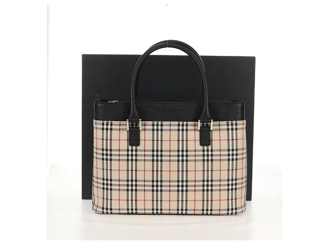 Burberry Nova Check Handtasche aus Canvas Beige Silber Authentisch am9603V - Ansicht 12