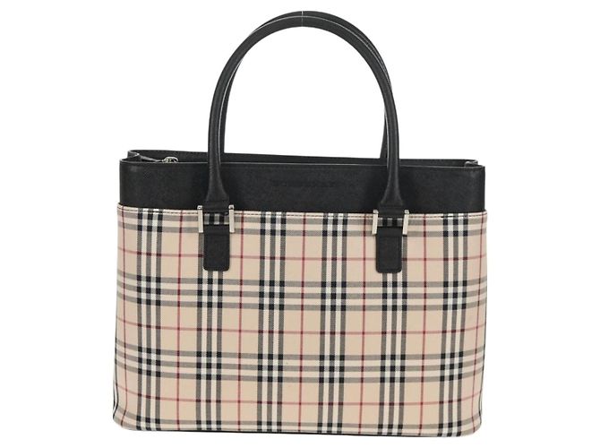 Burberry Nova Check Handtasche aus Canvas Beige Silber Authentisch am9603V - Ansicht 13