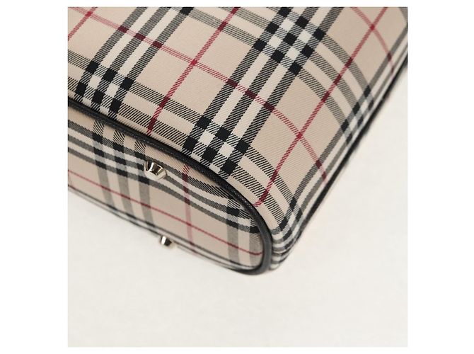 Burberry Nova Check Handtasche aus Canvas Beige Silber Authentisch am9603V - Ansicht 14