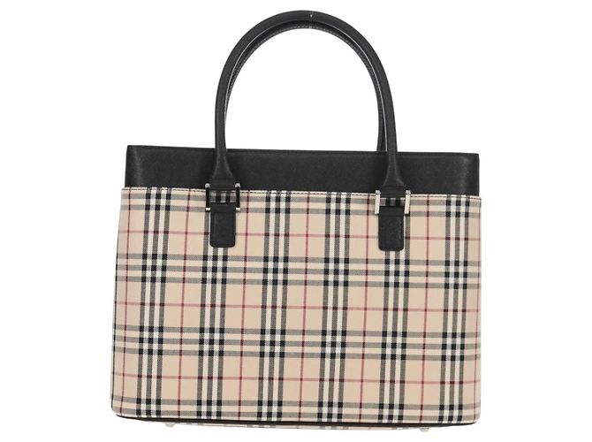 Burberry Nova Check Handtasche aus Canvas Beige Silber Authentisch am9603V - Ansicht 2