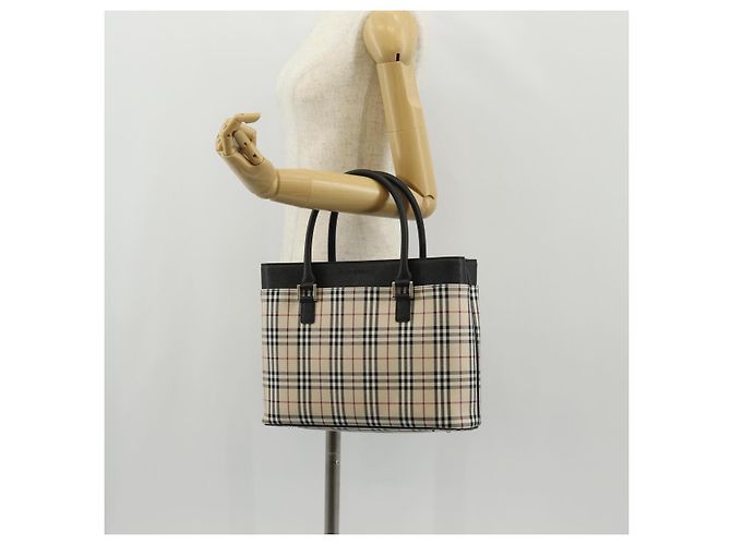 Burberry Nova Check Handtasche aus Canvas Beige Silber Authentisch am9603V - Ansicht 25