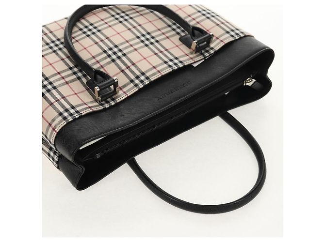 Burberry Nova Check Handtasche aus Canvas Beige Silber Authentisch am9603V - Ansicht 6