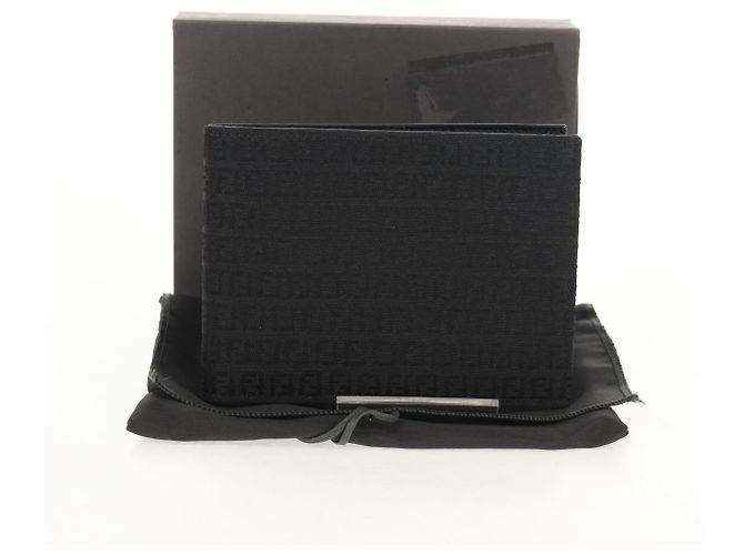 FENDI Zucchino Canvas Kompaktgeldbörse Schwarz Auth am9790V - Ansicht 12
