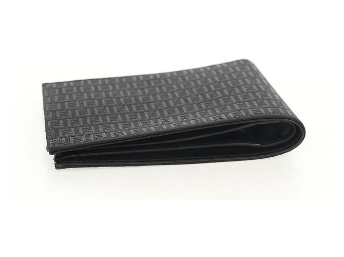FENDI Zucchino Canvas Kompaktgeldbörse Schwarz Auth am9790V - Ansicht 5