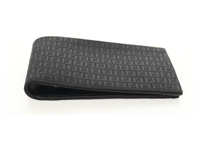FENDI Zucchino Canvas Kompaktgeldbörse Schwarz Auth am9790V - Ansicht 6