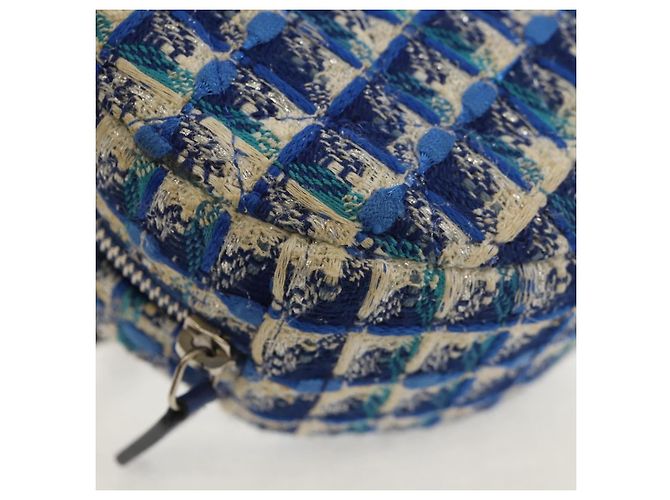 Borsa a Spalla CHANEL con Catena Tweed Blu Argento CC Auth bs30994SAV - vista 15