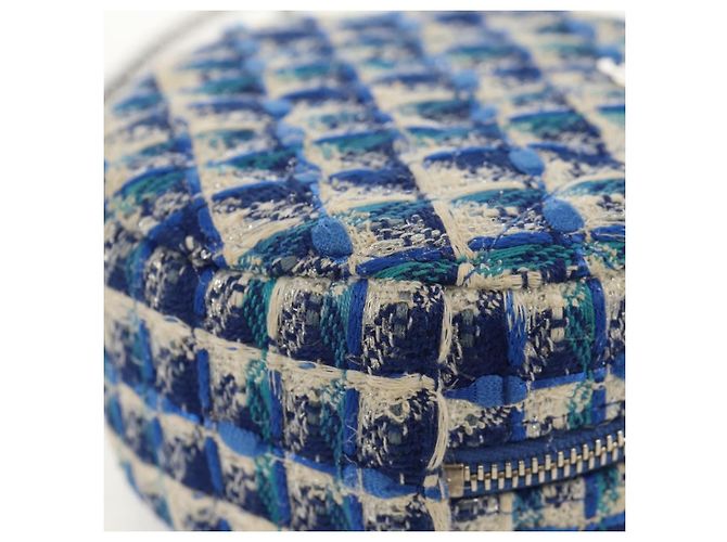 Borsa a Spalla CHANEL con Catena Tweed Blu Argento CC Auth bs30994SAV - vista 16