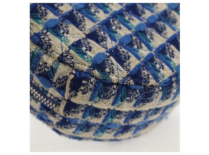 Borsa a Spalla CHANEL con Catena Tweed Blu Argento CC Auth bs30994SAV - vista 17