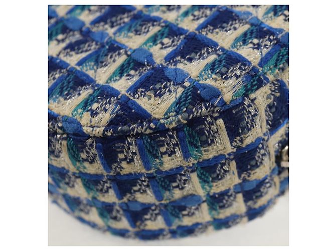 Borsa a Spalla CHANEL con Catena Tweed Blu Argento CC Auth bs30994SAV - vista 18