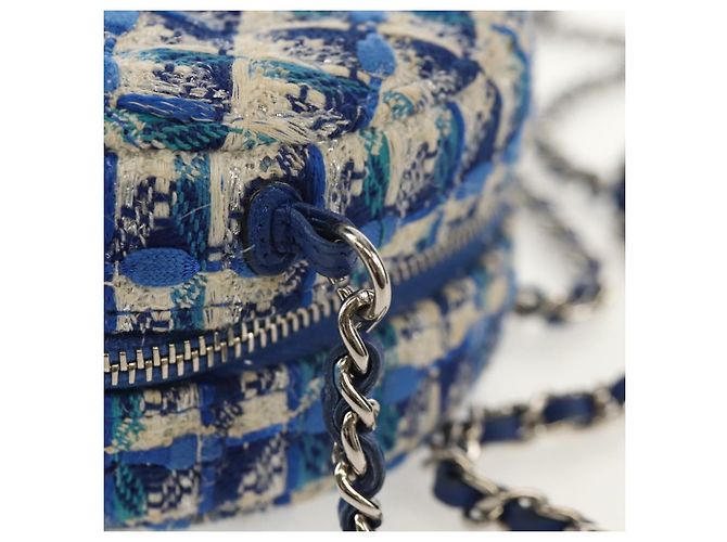 Borsa a Spalla CHANEL con Catena Tweed Blu Argento CC Auth bs30994SAV - vista 19