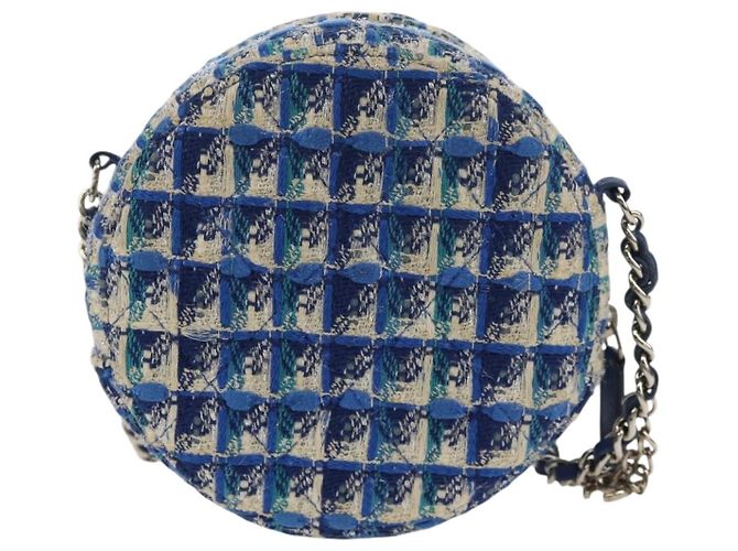 Borsa a Spalla CHANEL con Catena Tweed Blu Argento CC Auth bs30994SAV - vista 2