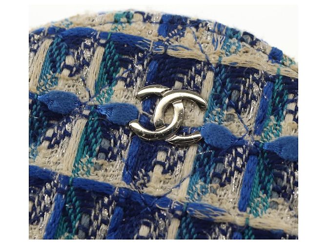 Borsa a Spalla CHANEL con Catena Tweed Blu Argento CC Auth bs30994SAV - vista 20