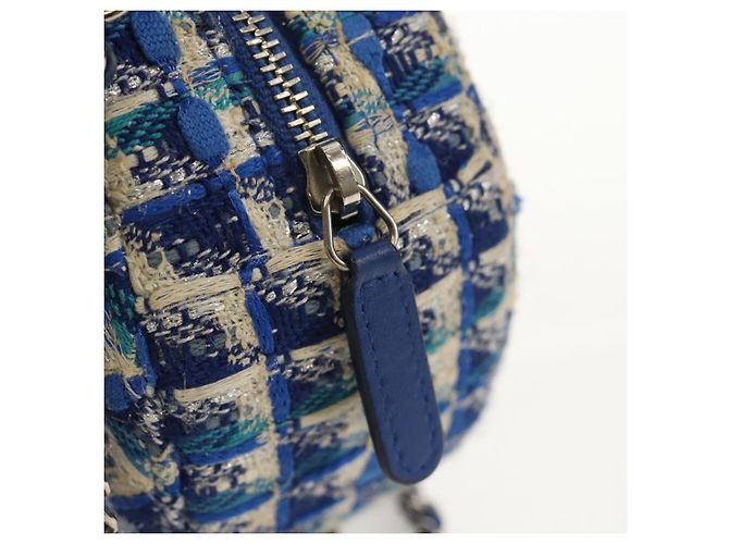 Borsa a Spalla CHANEL con Catena Tweed Blu Argento CC Auth bs30994SAV - vista 21
