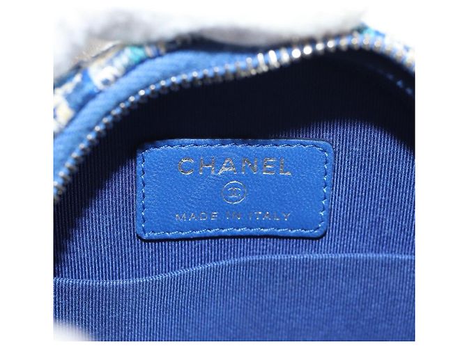 Borsa a Spalla CHANEL con Catena Tweed Blu Argento CC Auth bs30994SAV - vista 22