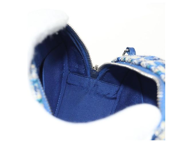 Borsa a Spalla CHANEL con Catena Tweed Blu Argento CC Auth bs30994SAV - vista 23