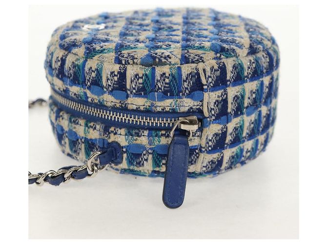 Borsa a Spalla CHANEL con Catena Tweed Blu Argento CC Auth bs30994SAV - vista 3