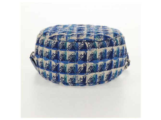 Borsa a Spalla CHANEL con Catena Tweed Blu Argento CC Auth bs30994SAV - vista 5