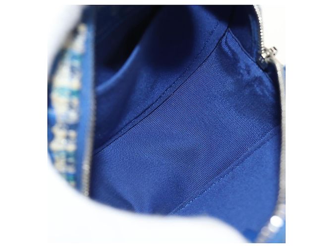 Borsa a Spalla CHANEL con Catena Tweed Blu Argento CC Auth bs30994SAV - vista 9
