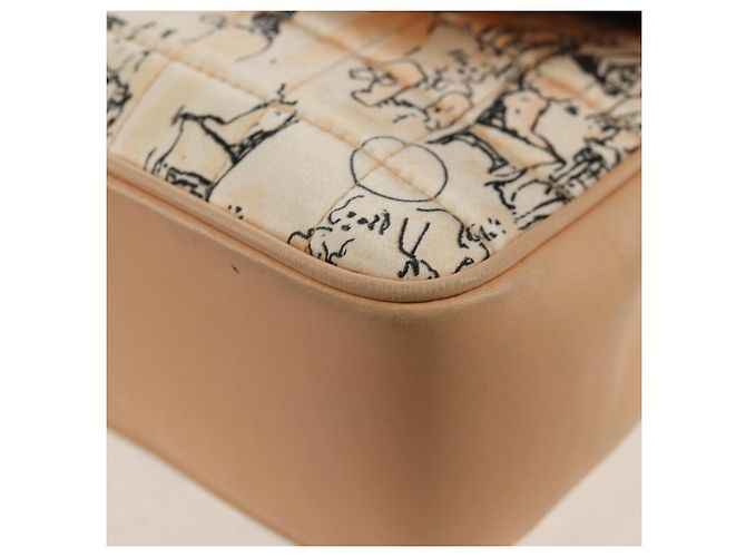 CHANEL Borsa a Catena Choco Bar Line Pelle Cotone Beige Oro CC Auth 152448V D'oro - vista 17