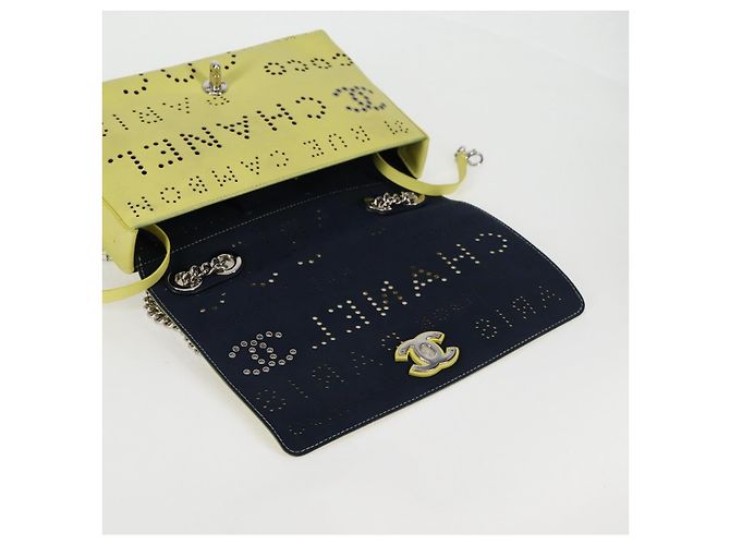 Borsa a Spalla a Catena CHANEL Pelle 2 in 1 Gialla CC Auth 130486SM Giallo - vista 22